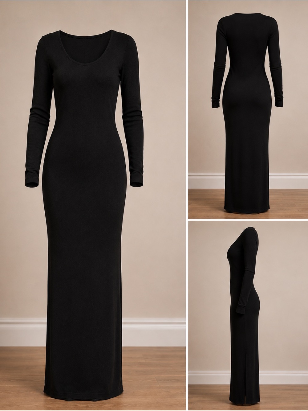 Popilush Black Shapewear Bodycon Maxi Dress – Size Large – Never Worn